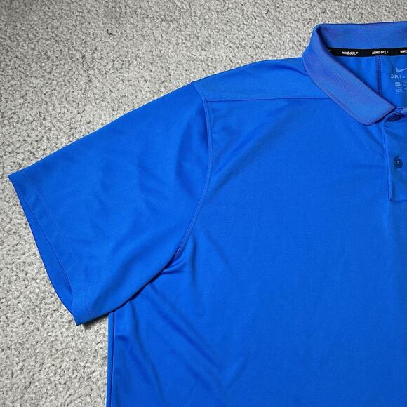 Nike Polo Shirt Mens 2XL Blue Golf Performance Drifit Logo TPC Sawgrass Club - Picture 9 of 16